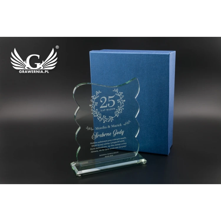 Trofeum szklane w etui - Swing - TSZ077