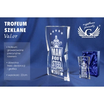 Trofeum szklane w etui - VALOR