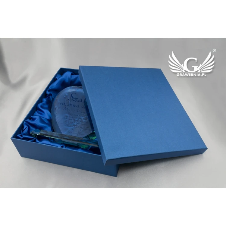 Trofeum szklane z nadrukiem UV - SERCE 3 - TSZ066