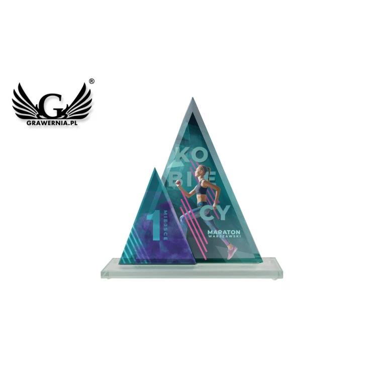 Trofeum szklane z nadrukiem UV - Pascal - TSZ083