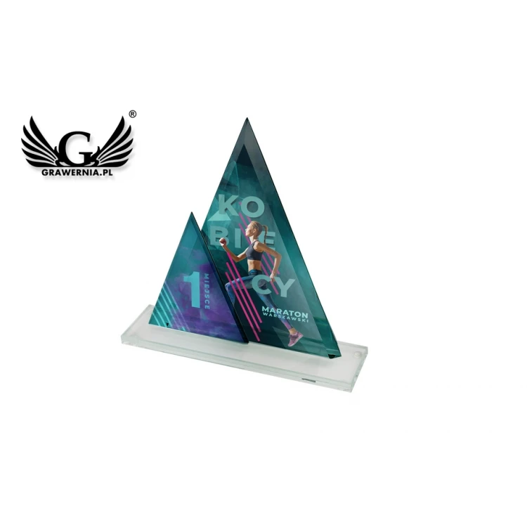 Trofeum szklane z nadrukiem UV - Pascal - TSZ083