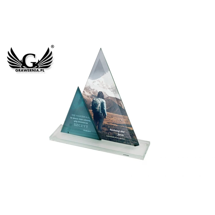 Trofeum szklane z nadrukiem UV - Pascal - TSZ084