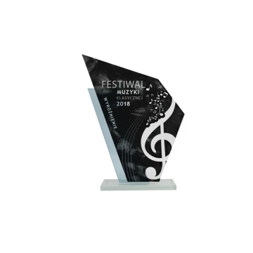Trofeum szklane z nadrukiem UV - Patron - TSZ082