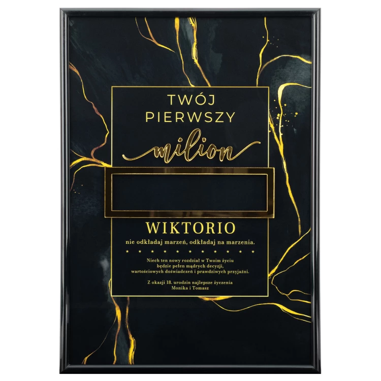 Twój pierwszy milion - idealny prezent na 18-te urodziny - wym. 21x29,7cm - DS043
