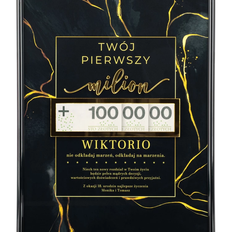 Twój pierwszy milion - idealny prezent na 18-te urodziny - wym. 21x29,7cm - DS043