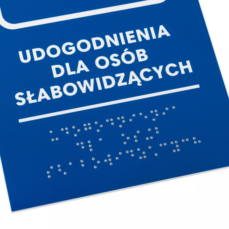Udogodnienia dla osób słabowidzących - tabliczka z pismem Braille - wym. 140x235mm - PCW twarde - TAB476