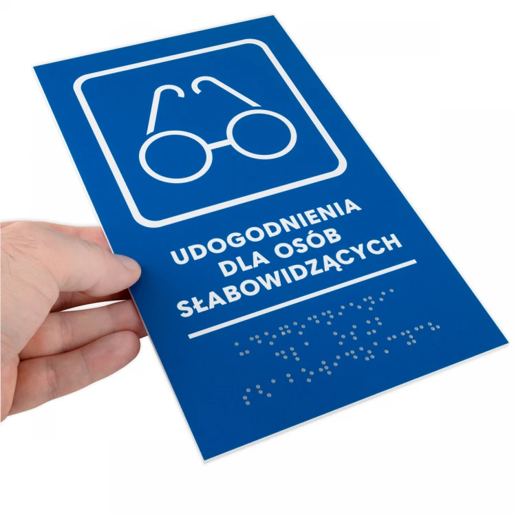 Udogodnienia dla osób słabowidzących - tabliczka z pismem Braille - wym. 140x235mm - PCW twarde - TAB476