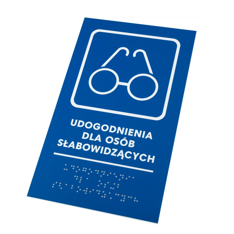 Udogodnienia dla osób słabowidzących - tabliczka z pismem Braille - wym. 140x235mm - PCW twarde - TAB476