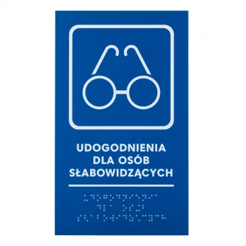Udogodnienia dla osób słabowidzących - tabliczka z pismem Braille - wym. 140x235mm - PCW twarde - TAB476