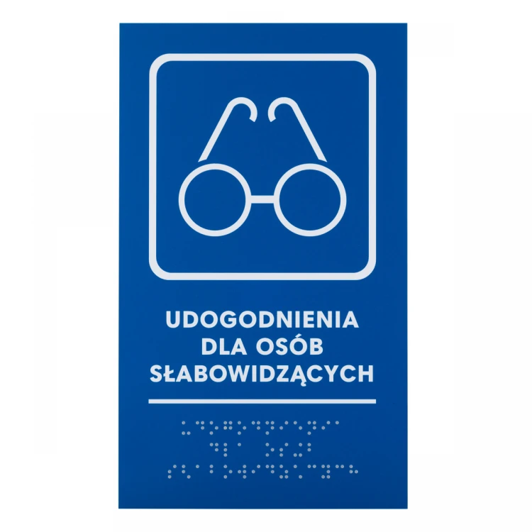 Udogodnienia dla osób słabowidzących - tabliczka z pismem Braille - wym. 140x235mm - PCW twarde - TAB476