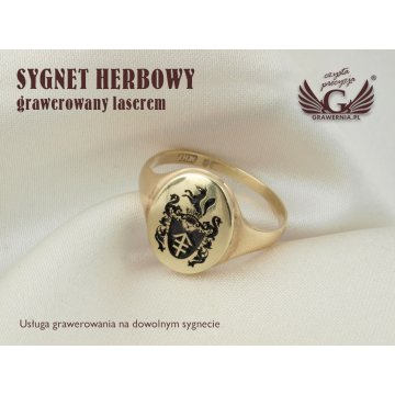 Usługa grawerowania herbów na sygnetach - sygnety herbowe - SY006
