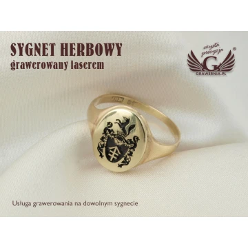 Usługa grawerowania herbów na sygnetach - sygnety herbowe - SY006