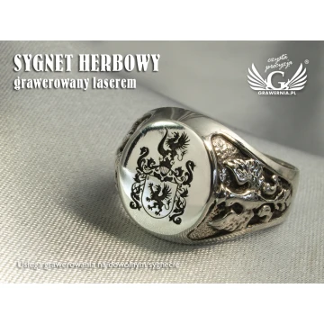Usługa grawerowania herbów na sygnetach - sygnety herbowe - SY008