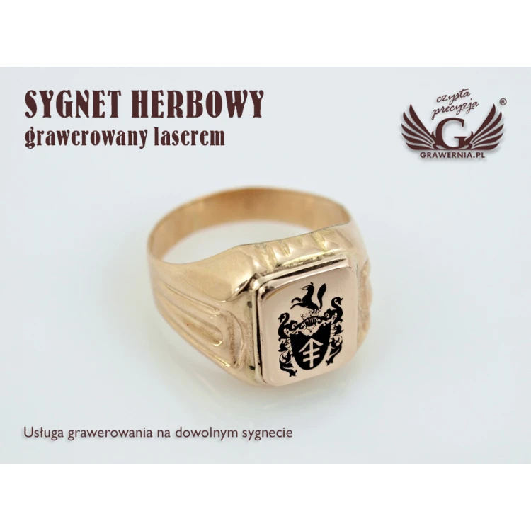 Usługa grawerowania herbów na sygnetach - sygnety herbowe - SY009