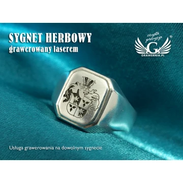 Usługa grawerowania herbów na sygnetach - sygnety herbowe - SY010