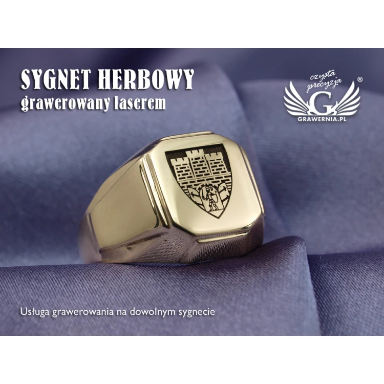 Usługa grawerowania herbów na sygnetach - sygnety herbowe - SY011