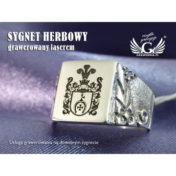 Usługa grawerowania herbów na sygnetach - sygnety herbowe - SY013