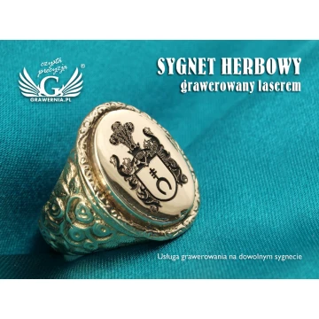 Usługa grawerowania herbów na sygnetach - sygnety herbowe - SY014
