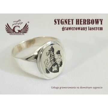 Usługa grawerowania herbów na sygnetach - sygnety herbowe - SY015