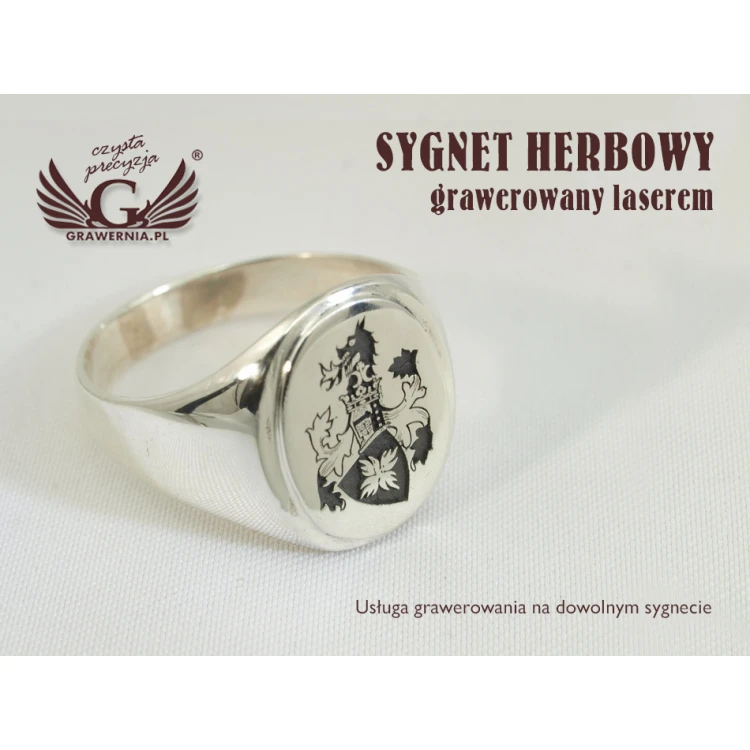 Usługa grawerowania herbów na sygnetach - sygnety herbowe - SY015