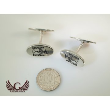 Usługa grawerowania herbów na spinkach - spinki herbowe - SPI002
