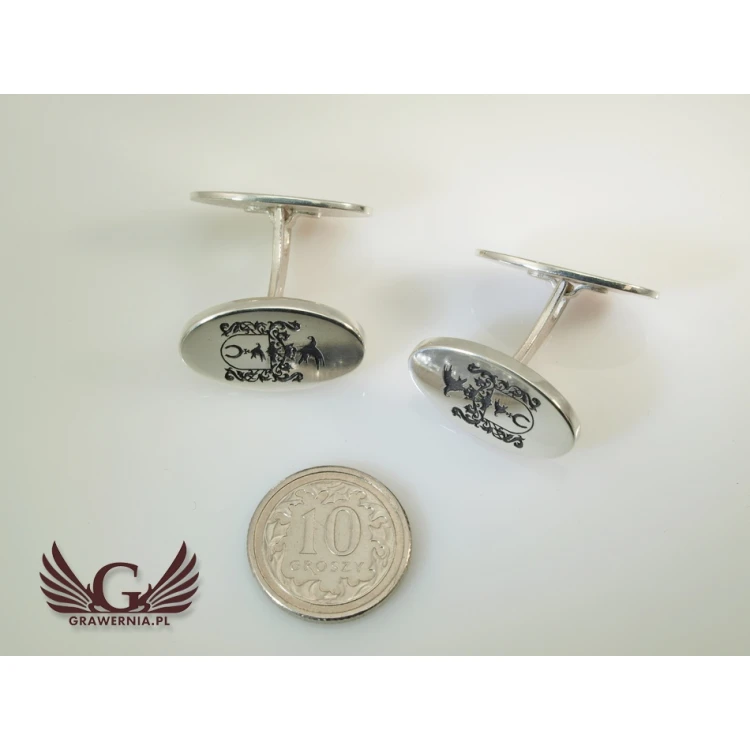 Usługa grawerowania herbów na spinkach - spinki herbowe - SPI002
