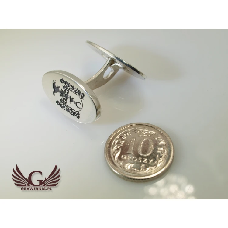 Usługa grawerowania herbów na spinkach - spinki herbowe - SPI002