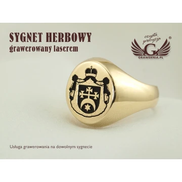 Usługa grawerowania herbów na sygnetach - sygnety herbowe - SY024