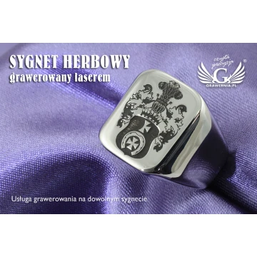 Usługa grawerowania herbów na sygnetach - sygnety herbowe - SY025