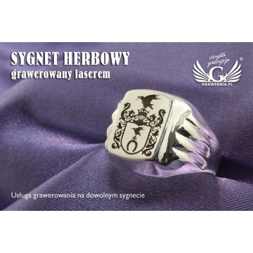 Usługa grawerowania herbu na sygnecie - sygnet herbowy - SY027