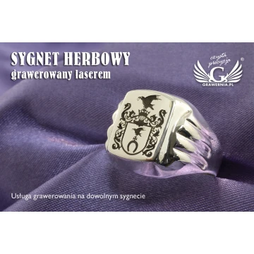 Usługa grawerowania herbu na sygnecie - sygnet herbowy - SY027