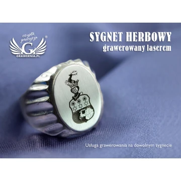 Usługa grawerowania herbów na sygnetach - sygnety herbowe - SY003