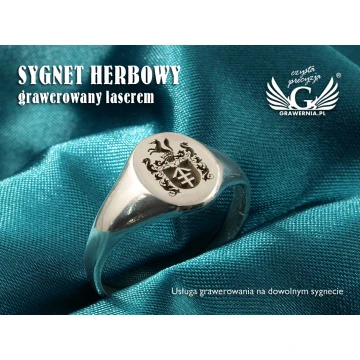 Usługa grawerowania herbów na sygnetach - sygnety herbowe - SY004