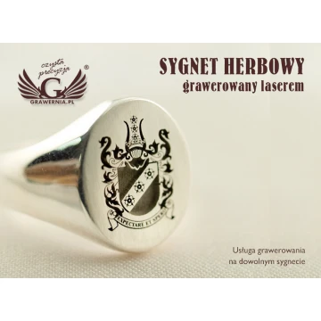 Usługa grawerowania herbów na sygnetach - sygnety herbowe - SY005