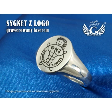 Usługa grawerowania logo/grafiki na sygnetach - sygnet z Twoim logo - SY016