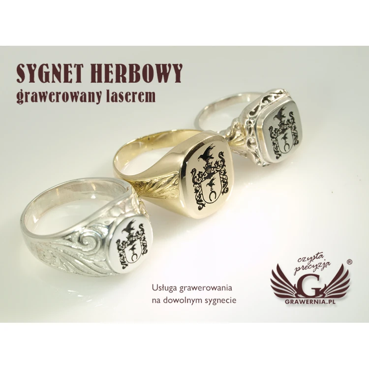 Usługa grawerowania logo/grafiki na sygnetach - sygnet z Twoim logo - SY017