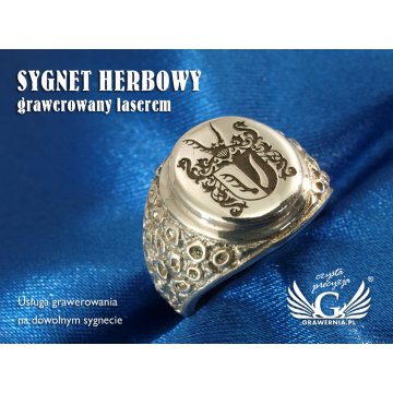 Usługa grawerowania logo/grafiki na sygnetach - sygnet z Twoim logo - SY022