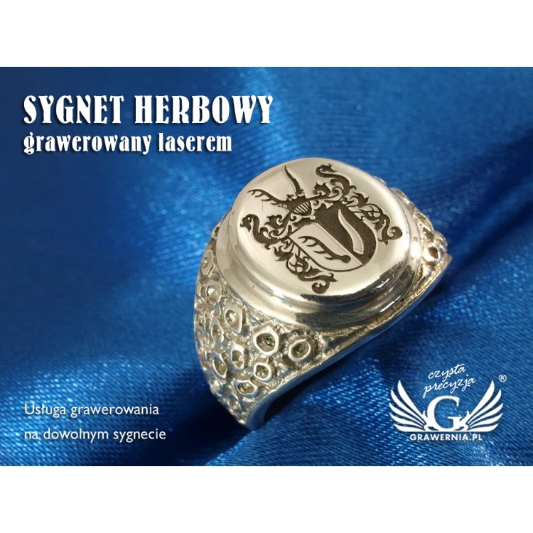 Usługa grawerowania logo/grafiki na sygnetach - sygnet z Twoim logo - SY022