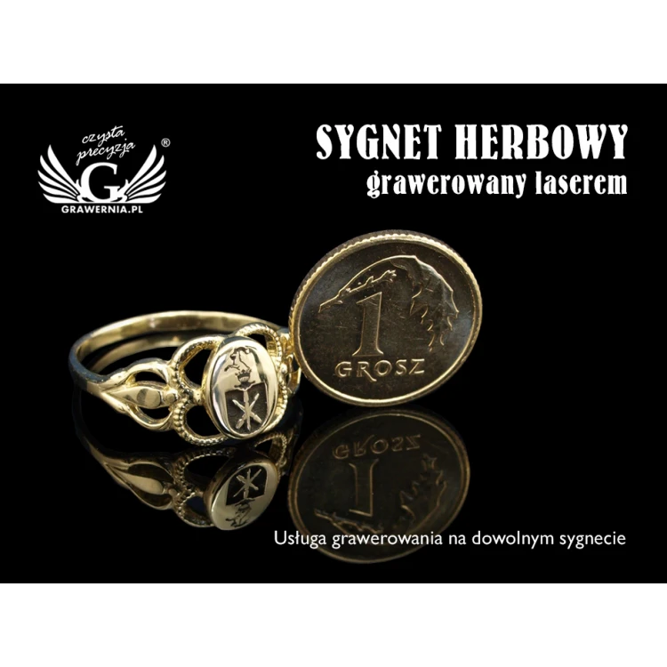 Usługa grawerowania logo/grafiki na sygnetach - sygnet z Twoim logo - SY023
