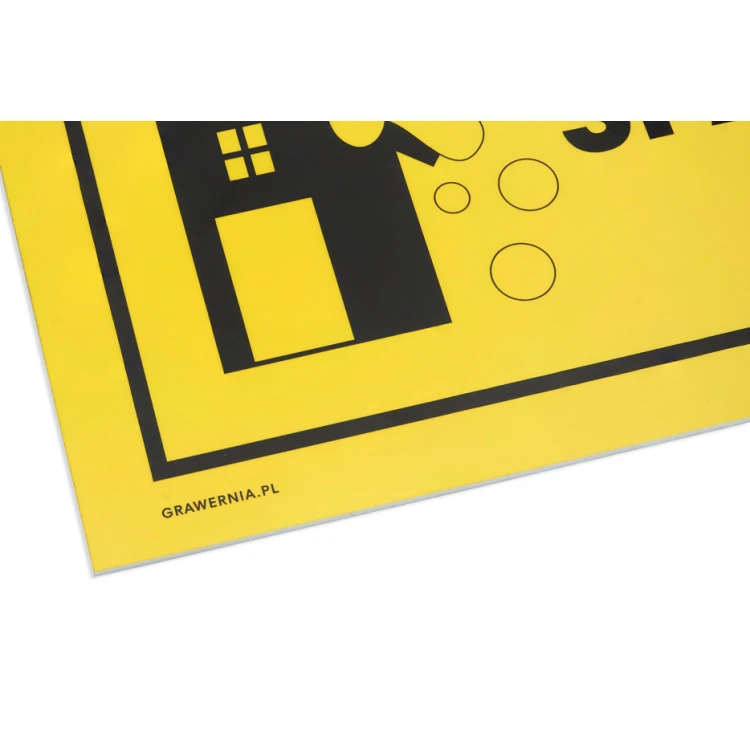 Uwaga, lód i śnieg spadający z dachu - tabliczka ostrzegawcza wym. 350x250mm - PVC - kolorowy druk UV - BHP157