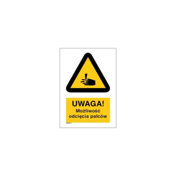 Uwaga możliwość odcięcia palców - wym. 297x210mm (A4) - PVC - kolorowy druk UV - BHP032