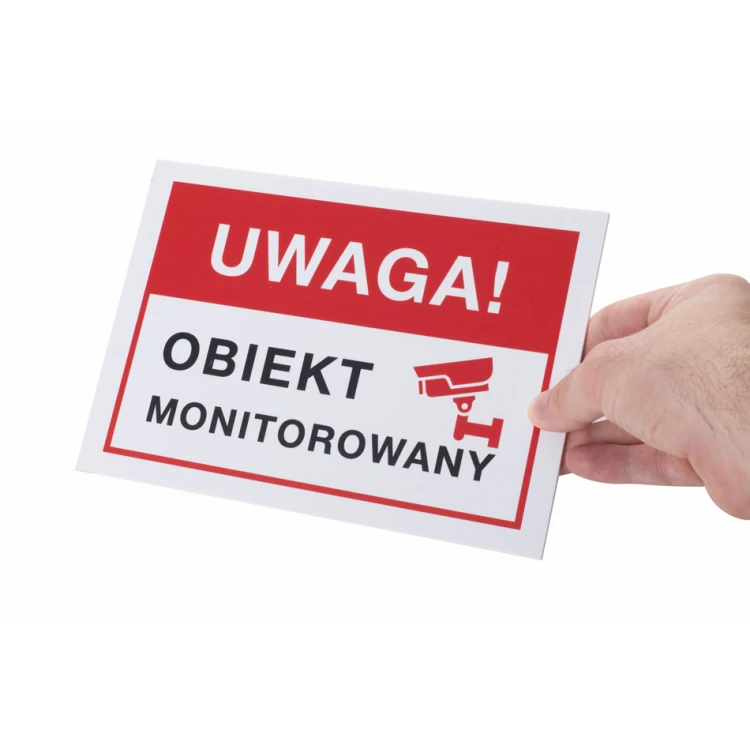 Uwaga obiekt monitorowany - tabliczka wym. 210x150mm - PVC - kolorowy druk UV - TAB173