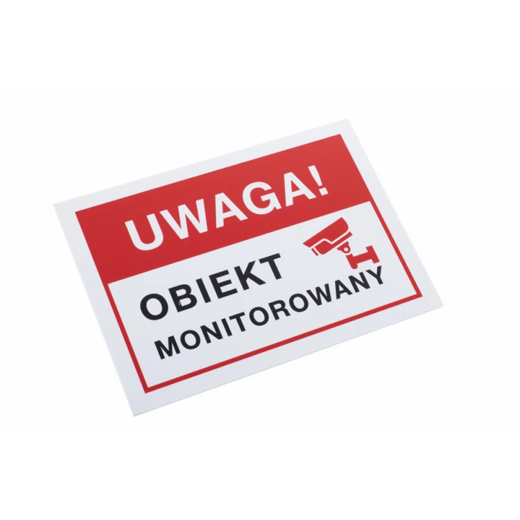 Uwaga obiekt monitorowany - tabliczka wym. 210x150mm - PVC - kolorowy druk UV - TAB173
