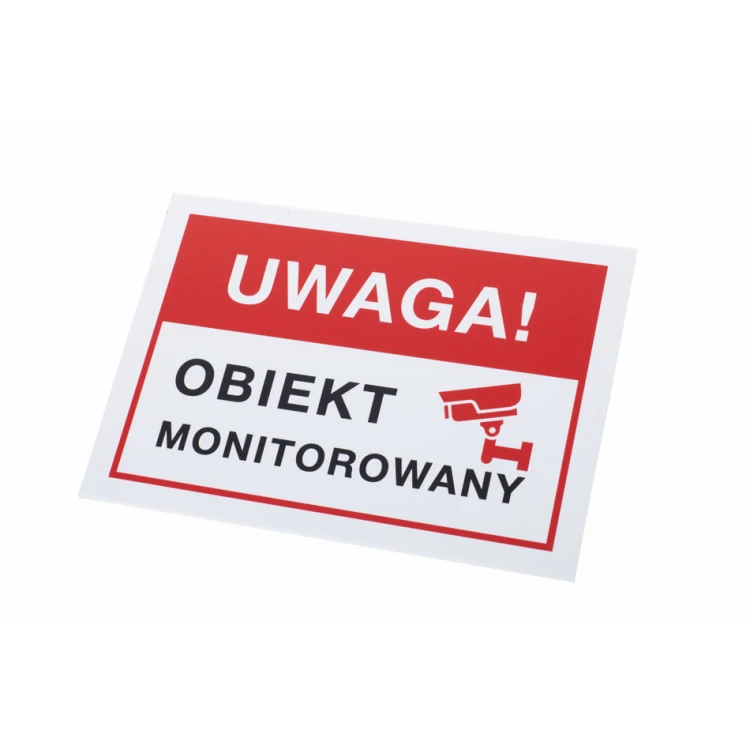 Uwaga obiekt monitorowany - tabliczka wym. 210x150mm - PVC - kolorowy druk UV - TAB173