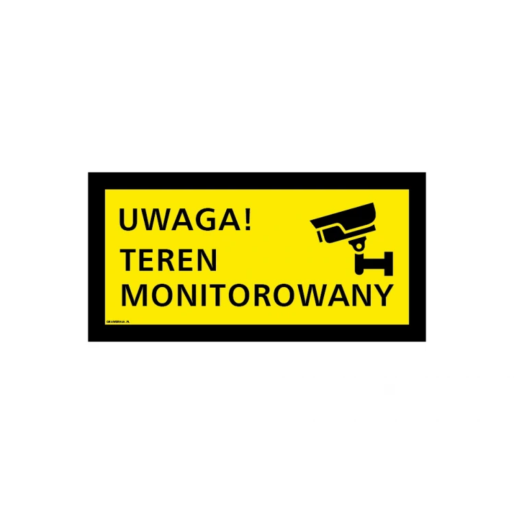 Uwaga teren monitorowany - tabliczka wym. 300x150mm - PVC - kolorowy druk UV - TAB175