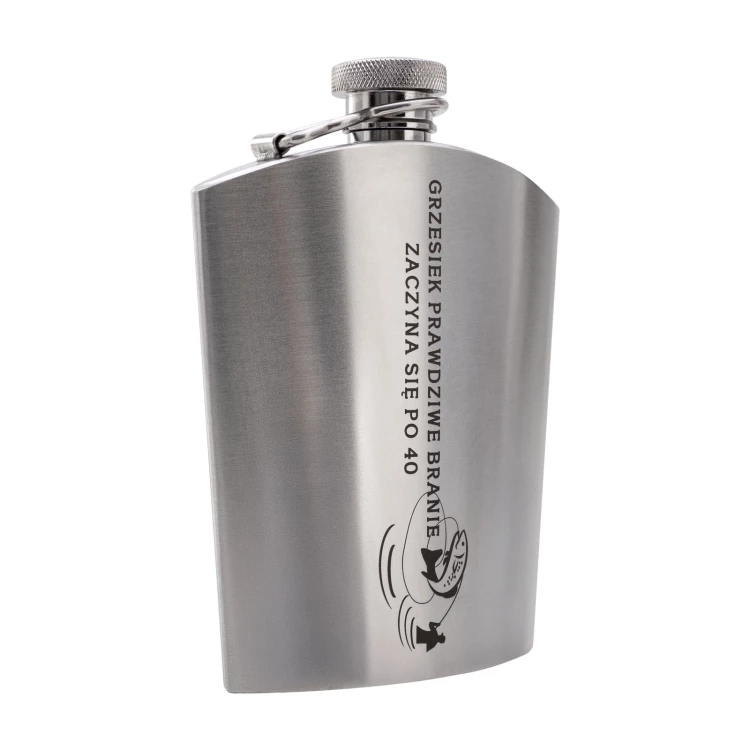 Piersiówka stalowa OLBIA z Twoim grawerem - 180ml - AL020