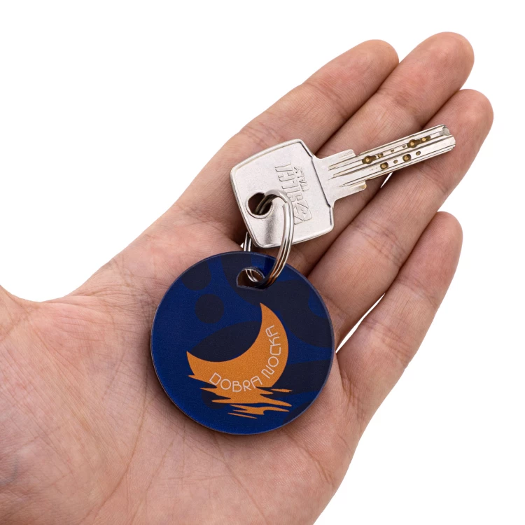 Brelok akrylowy Cameo Lun - dwustronny kolorowy nadruk UV - BA046