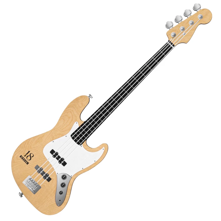 Prezent na 18 urodziny - dekoracyjna duża gitara basowa z nadrukiem UV - wym. 30x90 cm - DEK039
