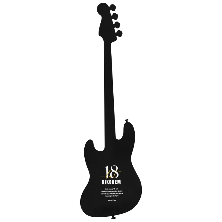 Prezent na 18 urodziny - dekoracyjna duża gitara basowa z nadrukiem UV - wym. 30x90 cm - DEK039