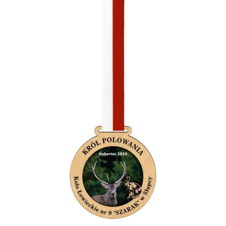 Drewniany medal Premium z motywem natury - śr. 80 mm - MGR120